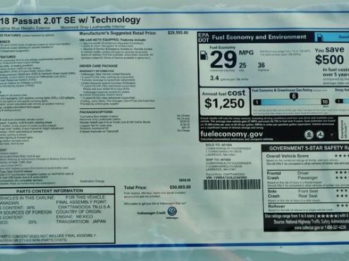 2018 Volkswagen Passat 2.0T SE w/Technology Tourmaline Blue Metallic, Lawrence, MA